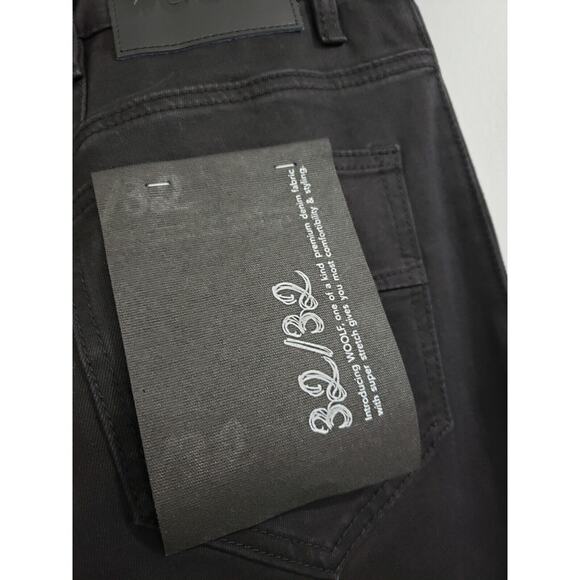 Mens Jeans Woolf Urban Style Size 32X32 Skinny BlacK Purple Hip Hop Rhinestone - Picture 7 of 7